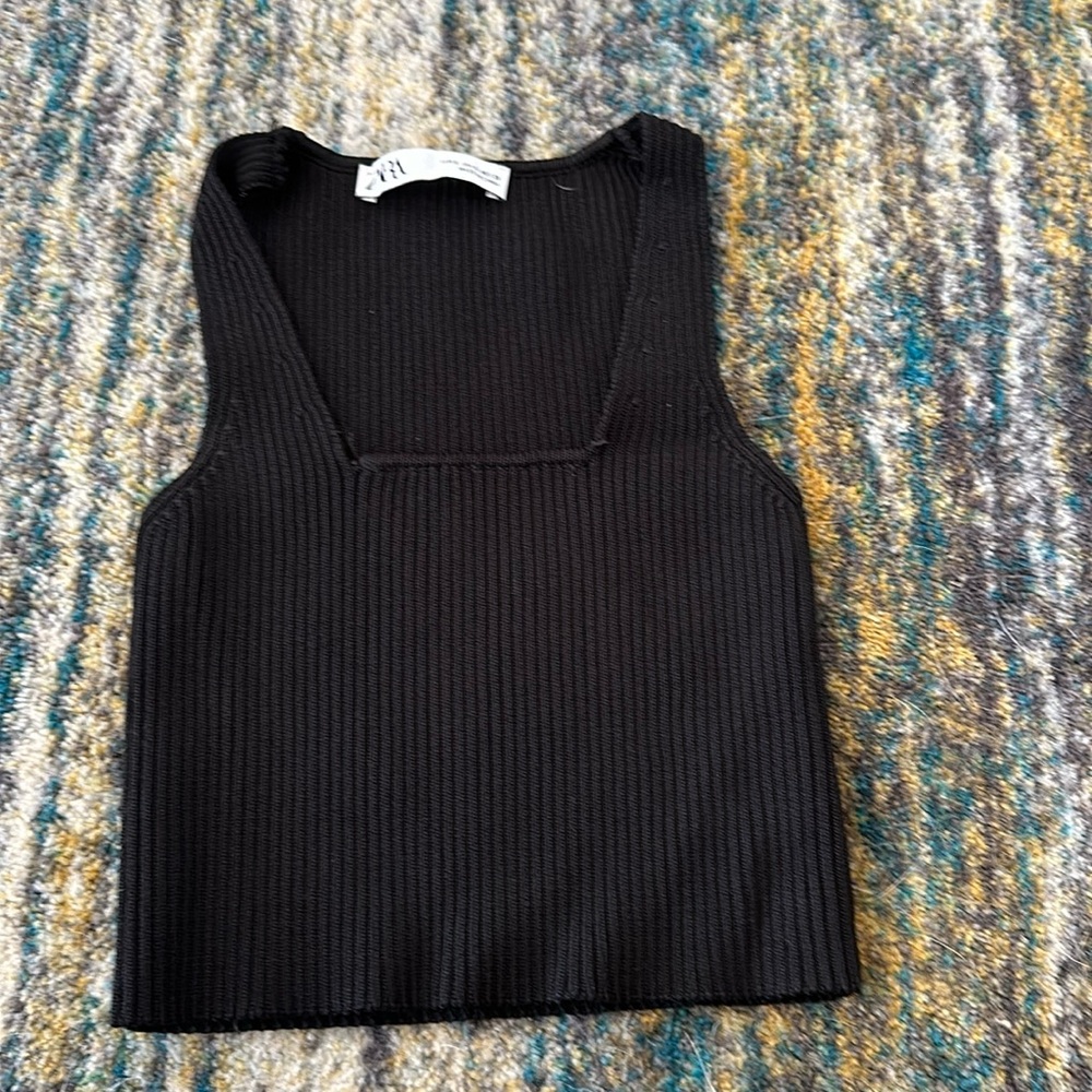 ZARA square neck top